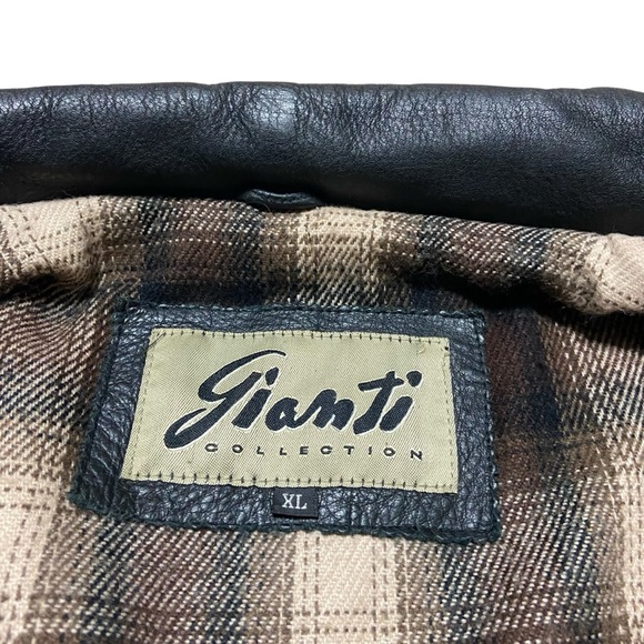 Vintage 1990s Gianti Collection Bomber Leather Jacket Streetwear Moto Jacket - Picture 7 of 16